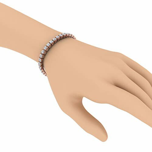 Rose gold diamond bracelet on a mannequin hand