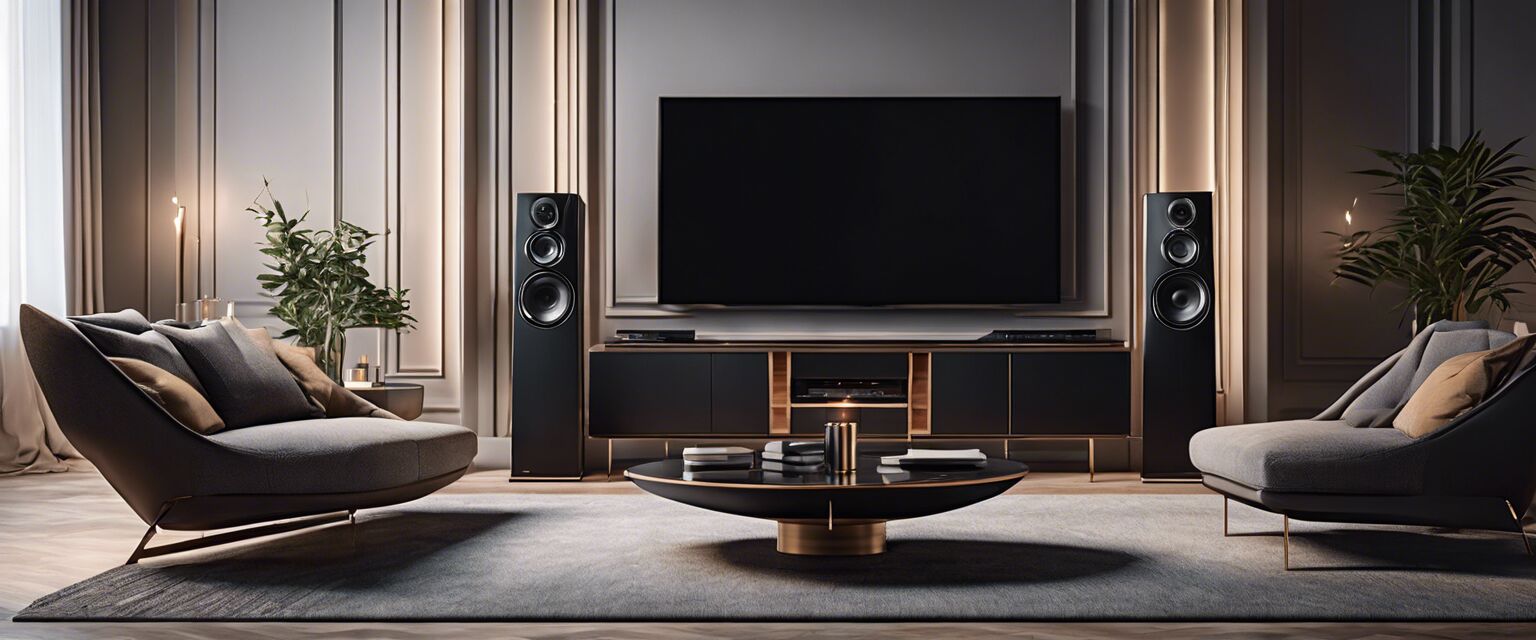 Luxury speakers in a modern living room