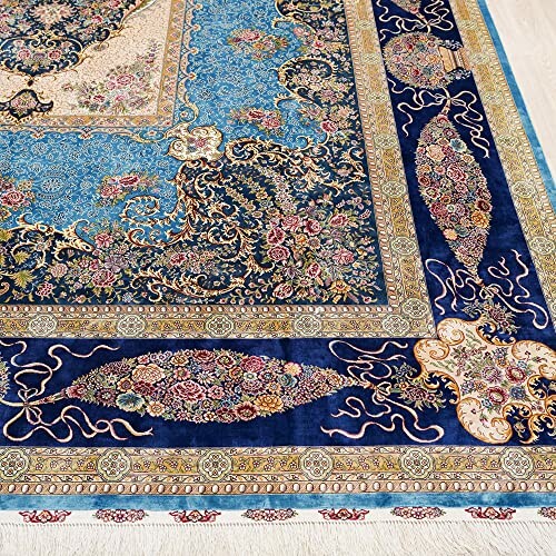 Intricate Persian-style decorative rug with floral patterns
